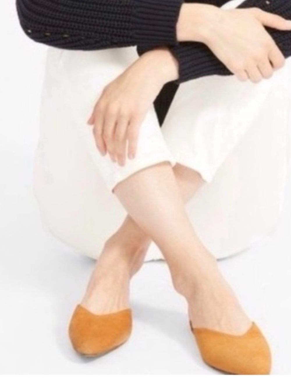 Everlane The V Mule in Mustard Yellow Suede